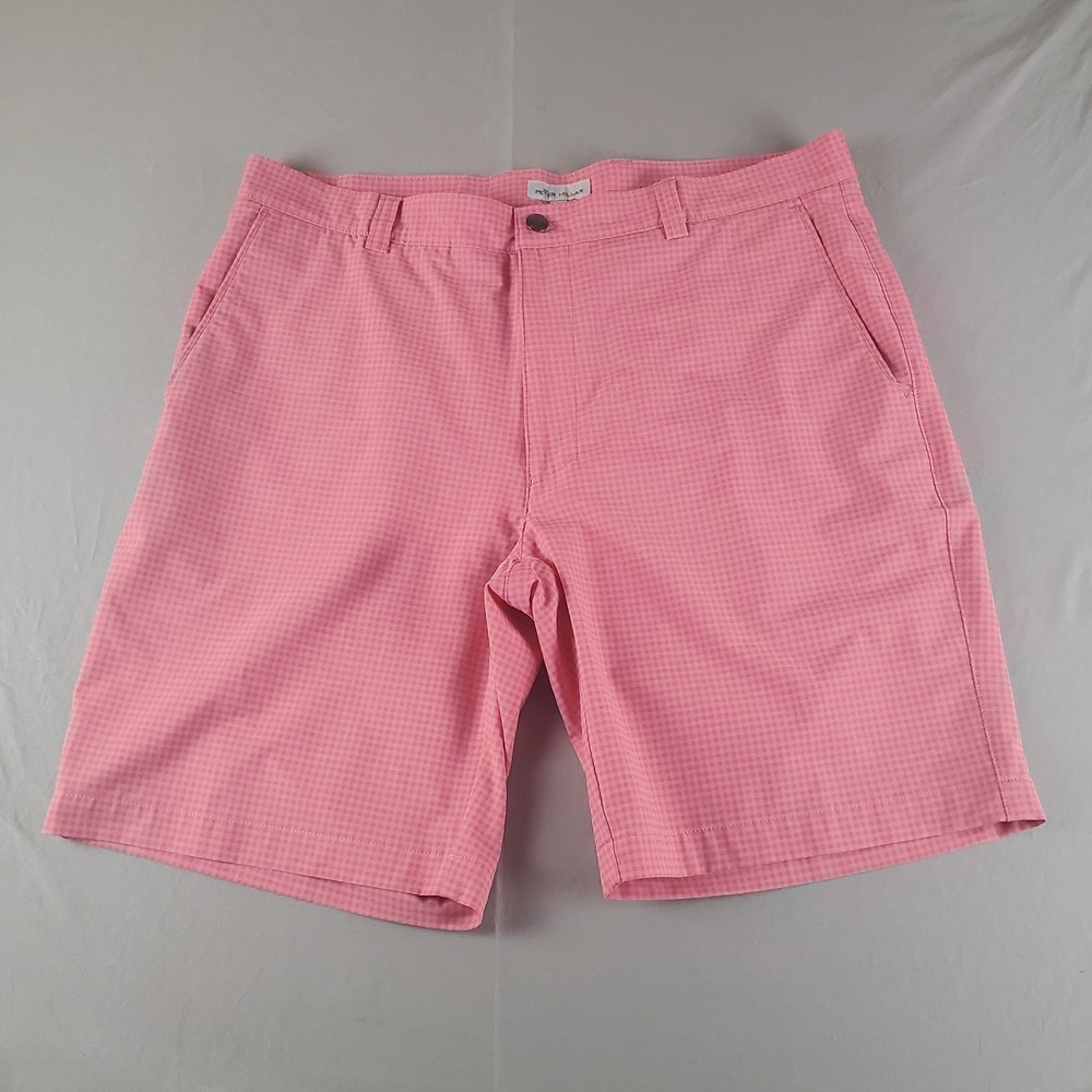 Stonewall Peter Millar Shackleford Hybrid Shorts Mens 36 Pink Gingham Crown Golf